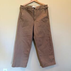 Ella Moss Tan Wide Leg Crop Pant Size 12